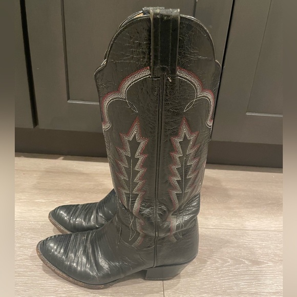 Panhandle Slim Texas Cowboy Genuine Leather Boots - Picture 2 of 5